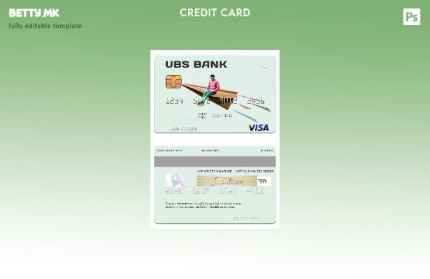 Модерен стил шаблон за виза картичка на УБС банка на САД